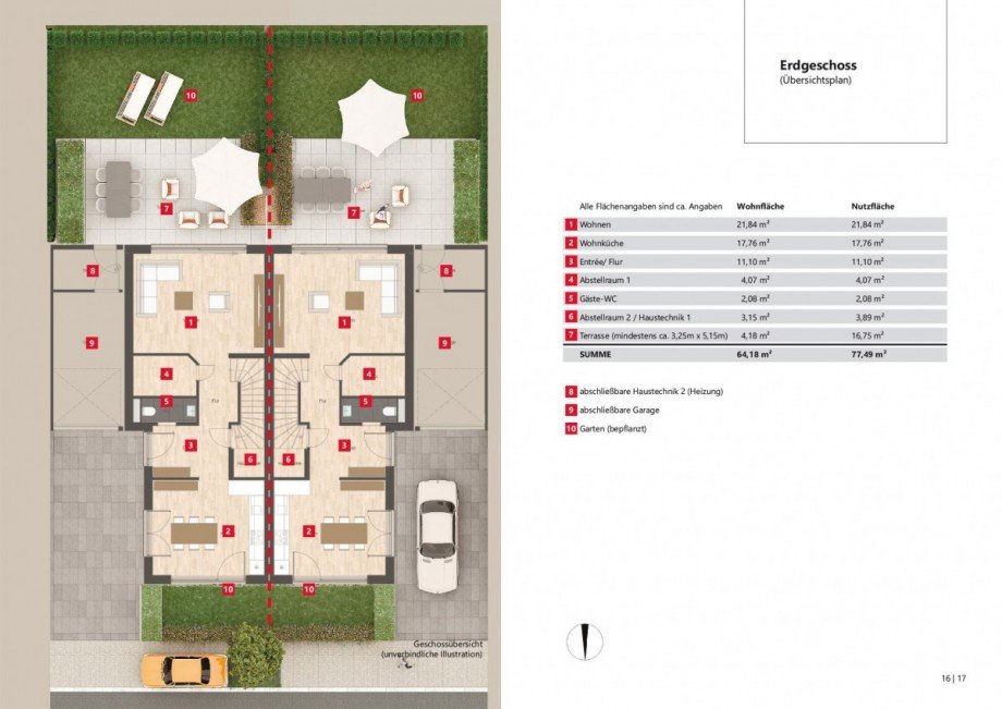 Grundriss Erdgeschoss Doppelhaush�lfte N�rtingen