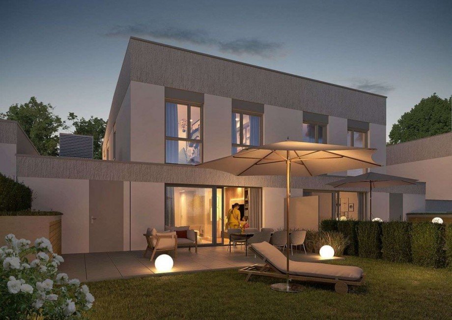 Gartenansicht bei Nacht.jpg Doppelhaush�lfte N�rtingen