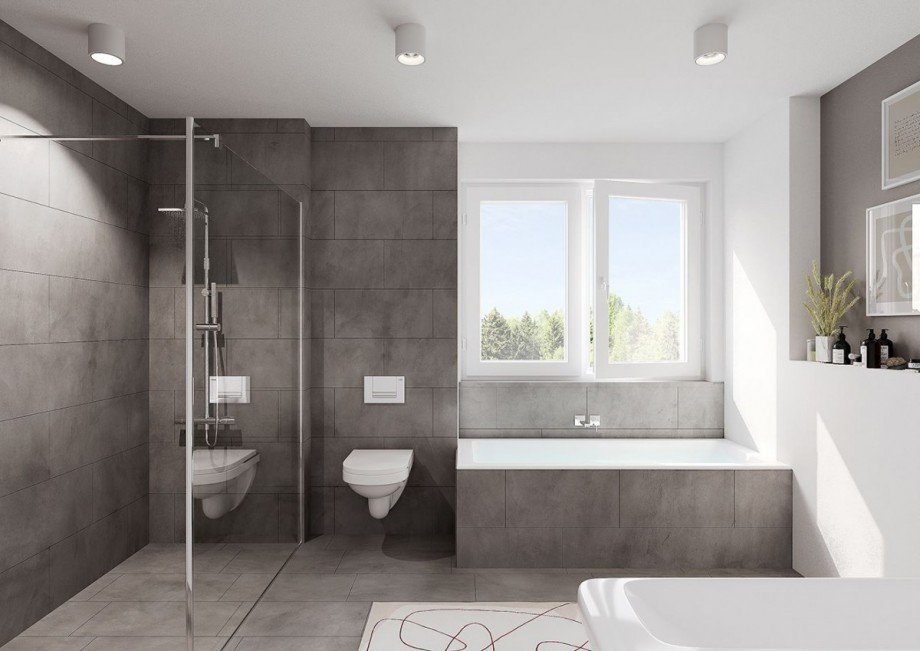 Modernes Badezimmerdesign Doppelhaush�lfte N�rtingen